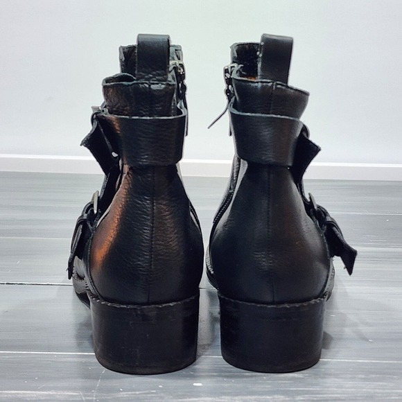Gentle Souls by Kenneth Cole Best Of Moto Boots Leather Buckle Ankle Sz 10 Black - Picture 7 of 14